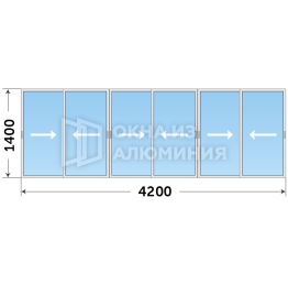 Алюминиевый балкон с холодным остеклением AL-037
